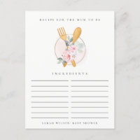 Spoon Fork Floral Recipe Request Baby Shower