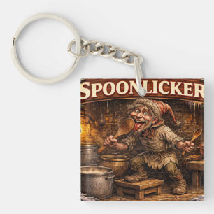Spoon Licker Icelandic Yule Lad postcard Key Ring