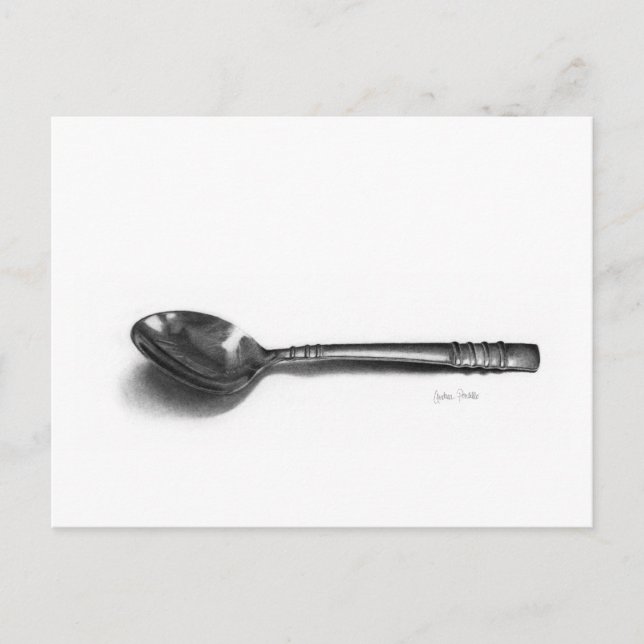Spoon pencil drawing postcard (Front)