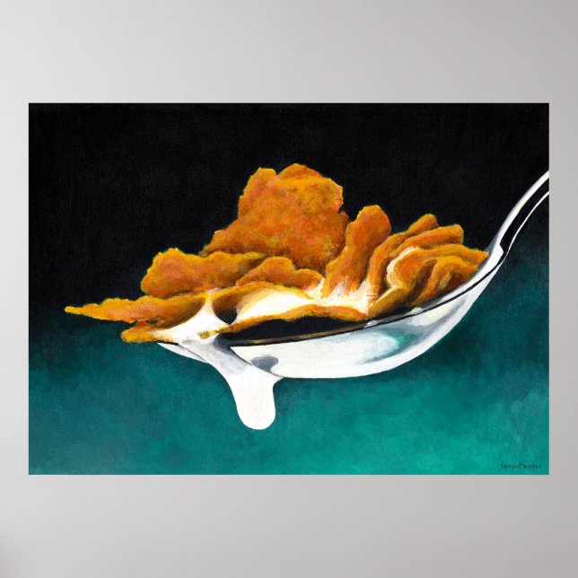 Spoonful of Cereal and Milk Painting Poster (Front)