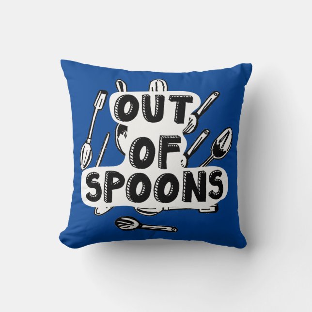 Spoonie invisible disability hidden illness spoon  cushion (Front)