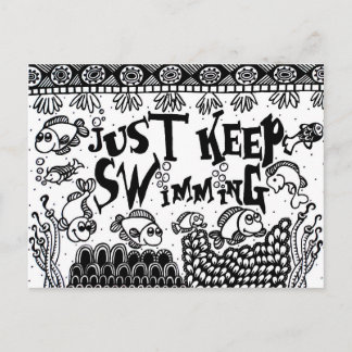 Spoonie-Just Keep Swimming-Chronic Illness Postcard
