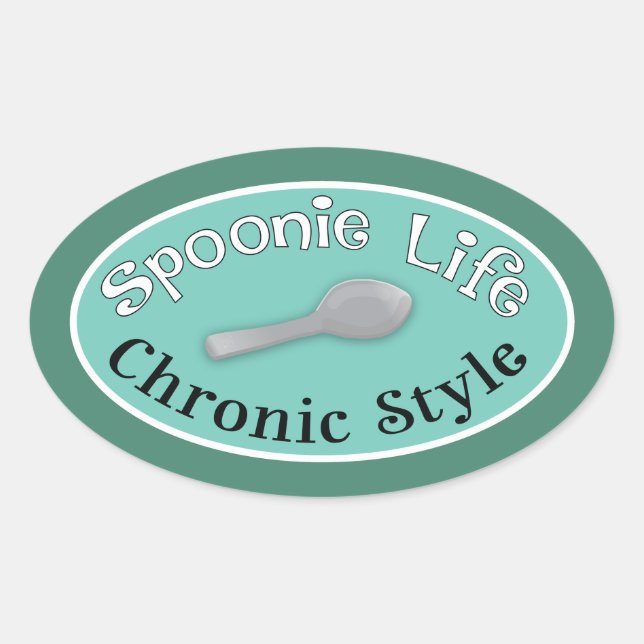 Spoonie Style - Diner Green Oval Sticker (Front)