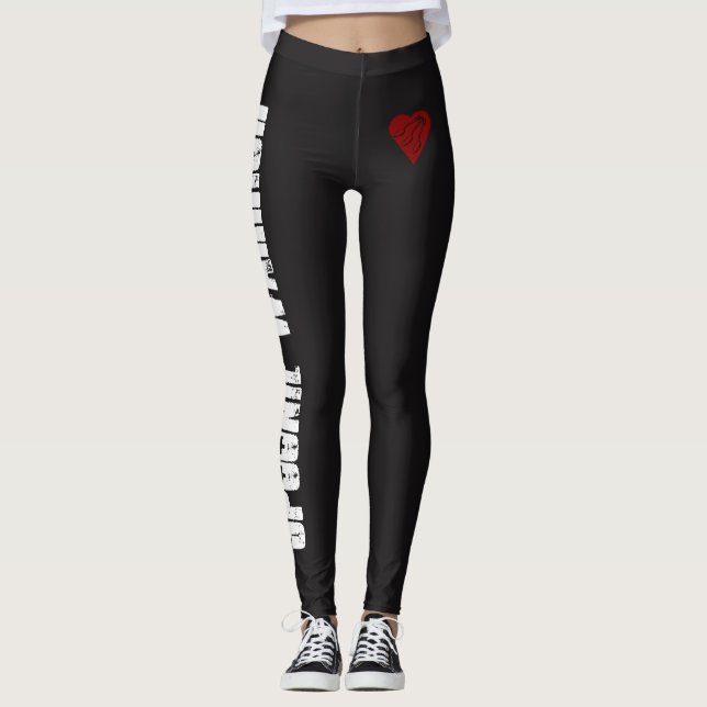 Spoonie Warrior with Heart and Spoons Leggings (Front)