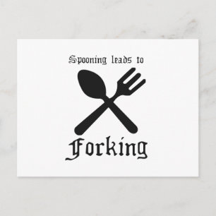 SPOONING LEADS TO FORKING POSTCARD