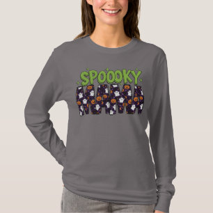 "SPOOOKY" Ghost Halloween Women's Long Sleeve Tee