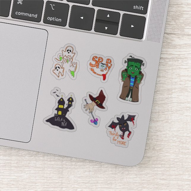 Spoopy Cute Halloween set of 6 different stickers (Detail)