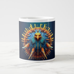 Spore Bird Wearing A Blue Feathered Outfit Large Coffee Mug
