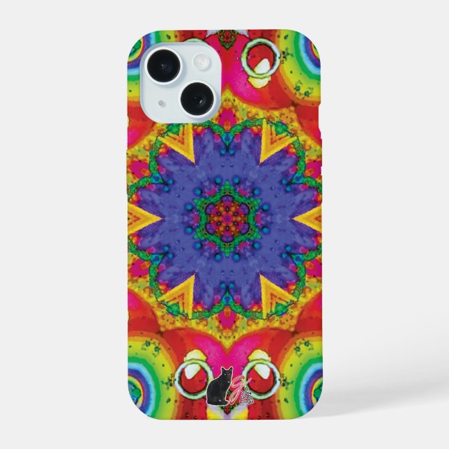 Spores Kaleidoscope iPhone 15 Case (Back)