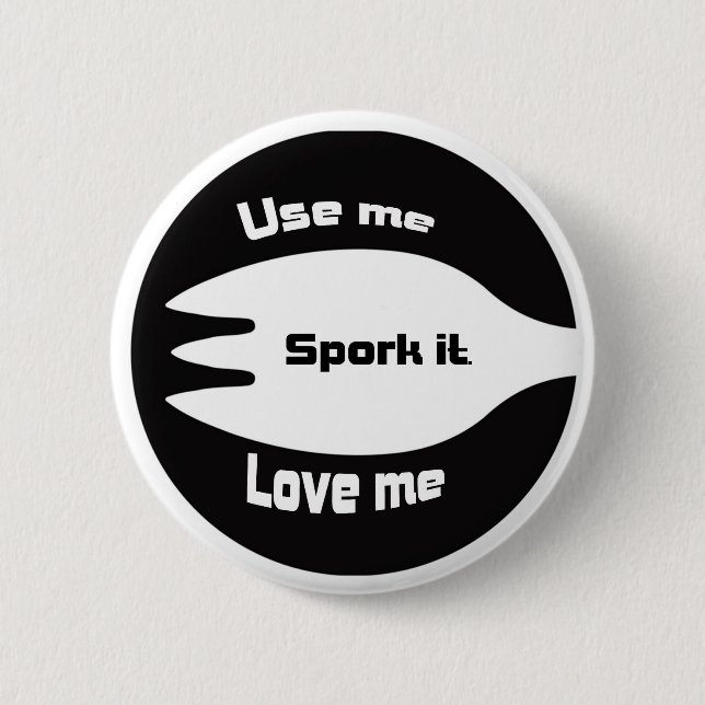Spork it 6 cm round badge (Front)