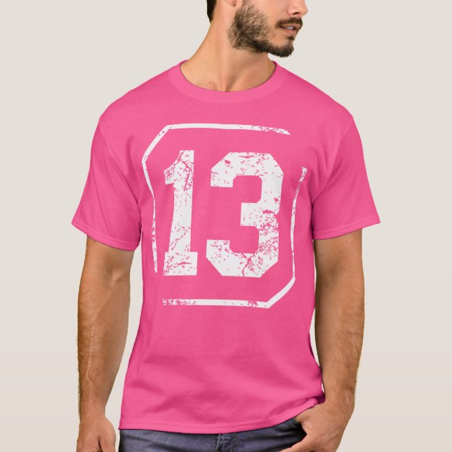 Sport 13 Jersey Team  T Shirt Baseball Hockey Bask (Front)