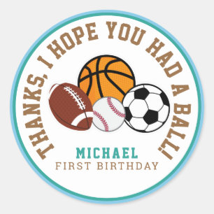 Sport All Star Party Thank You Favour Tag