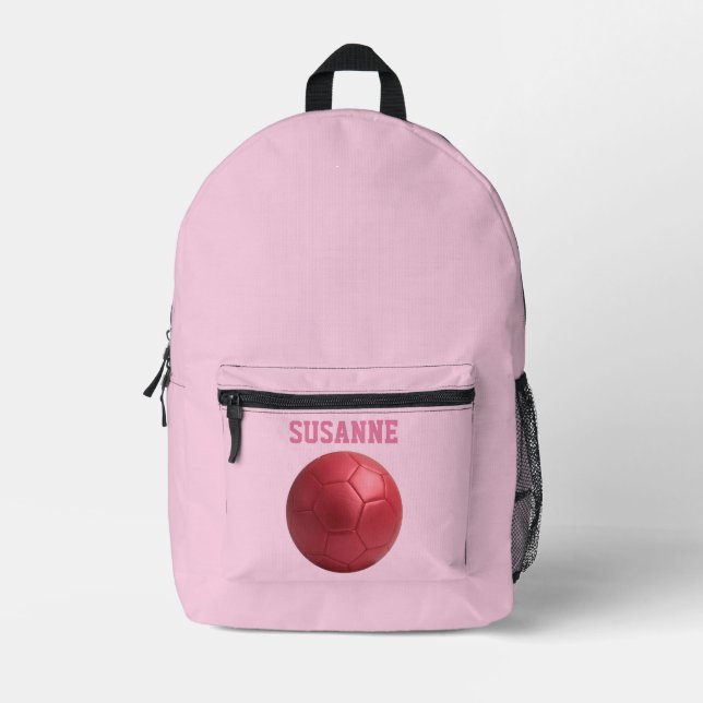 Sport backpacks soccer girls pink Print Cut Sew  (Front)