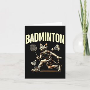 Sport Badminton Cat Enthusiast Feline Kitten Lover Card