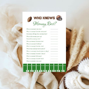 Sport Baseball pregnancy baby shower game card