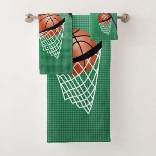 Sport 🏀 Basketball - Green / Customise Bath Towel Set