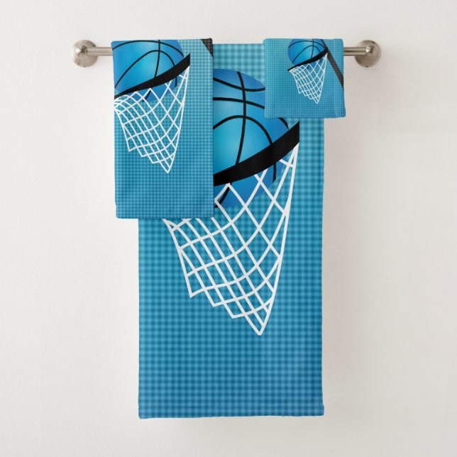 Sport 🏀 Basketball - Light Blue | DIY Text Bath Towel Set (Insitu)
