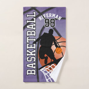 Sport 🏀 Basketball Player - Purple Hand Towel