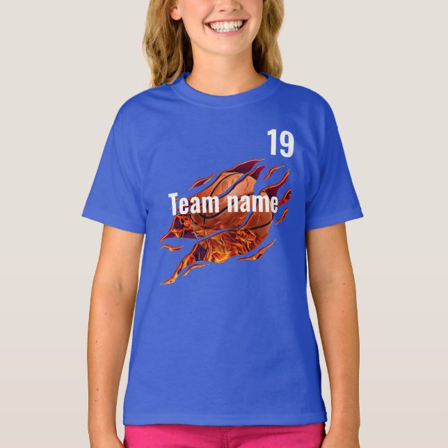 Sport basketball Team Field day Cheer Squad School T-Shirt (Front)