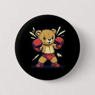 Sport Bear Outfit For And Boxing Gloves Lovers 6 Cm Round Badge
