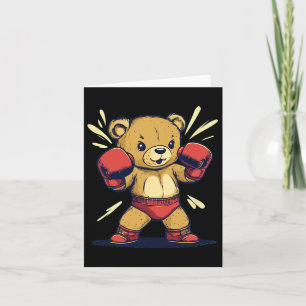 Sport Bear Outfit For And Boxing Gloves Lovers Card