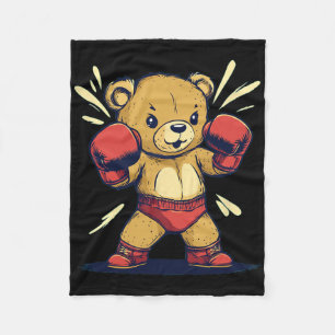 Sport Bear Outfit For And Boxing Gloves Lovers  Fleece Blanket