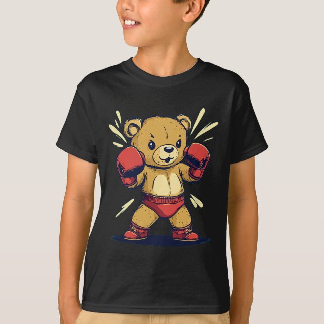 Sport Bear Outfit For And Boxing Gloves Lovers  T-Shirt (Front)