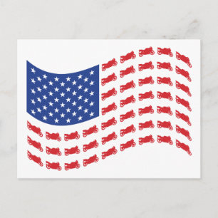 sPORT-bIKE-fLAG-wAVE Postcard