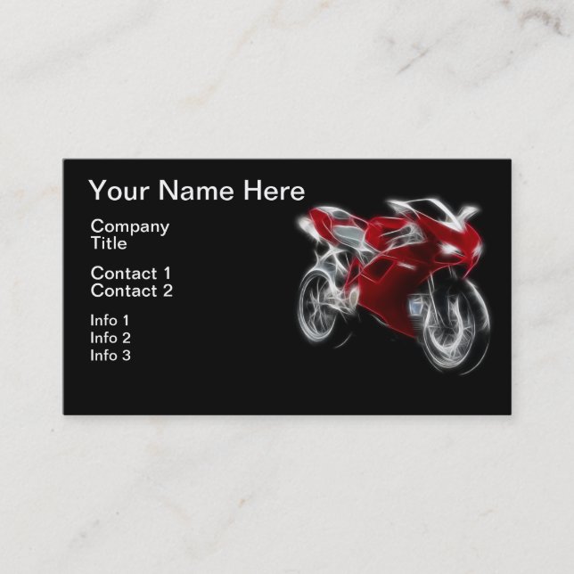 Sport Bike Racing Motorcycle Business Card (Front)
