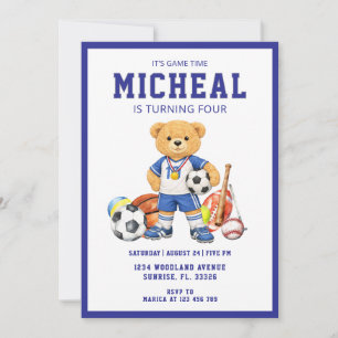 Sport Birthday Any Age Boy Birthday Party Invitation