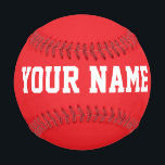 Sport Birthday gift idea custom name text red Baseball<br><div class="desc">Create your unique sport Birthday gift eyecatching red custom name text Baseball adding your own personalised name, year, slogan, message or any text. Customisable cute baseball gift game for boy, boyfriend, dad, grandpa, cheerleaders, teen, teenager, baby boy, players, teammates, fans. Choose your favourite team and use any background colour. No...</div>