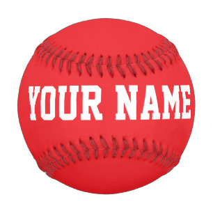 Sport Birthday gift idea custom name text red Baseball