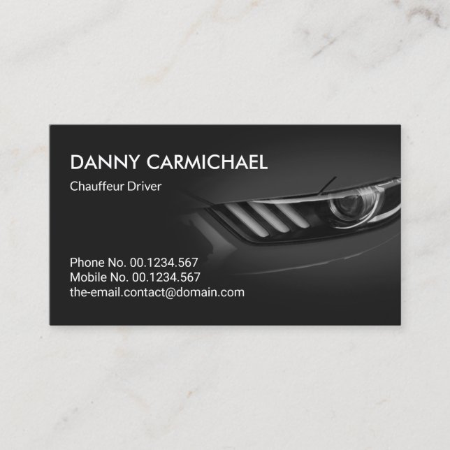 Sport Car Lights Vignette Auto Driver Detailer Business Card (Front)