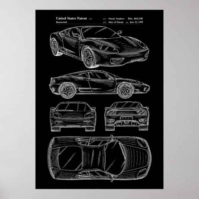 Sport car patent poster (Front)