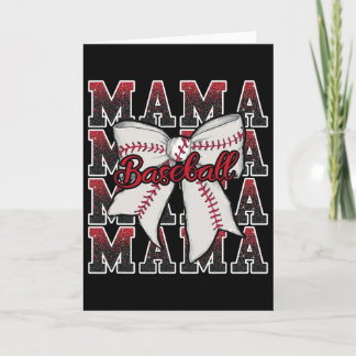 Sport Cheer Red Coquette Bow Sell Mama Mum Mother' Card