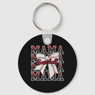 Sport Cheer Red Coquette Bow Sell Mama Mum Mother' Key Ring