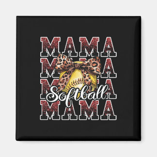 Sport Cheer Red Coquette Bow Softll Mama Mum Mothe Magnet