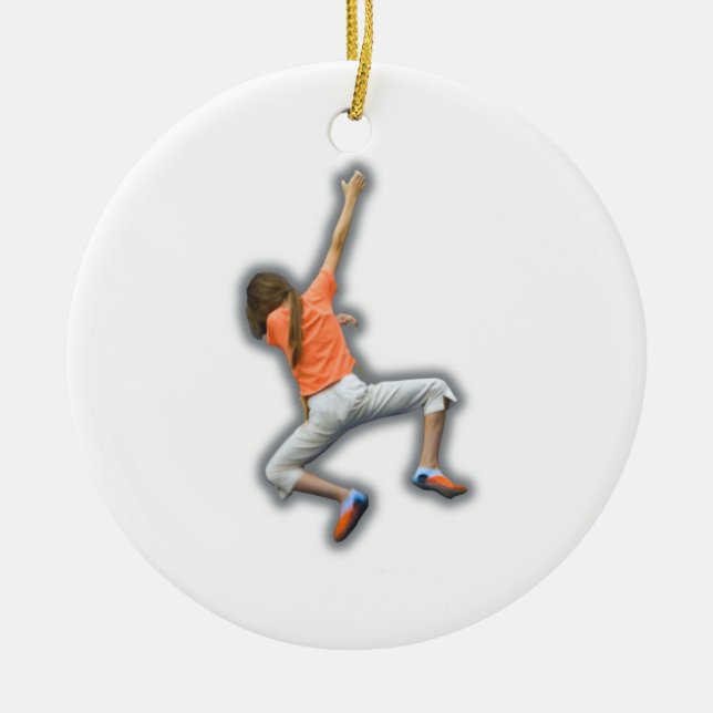 Sport Climbing Ceramic Tree Decoration (Front)