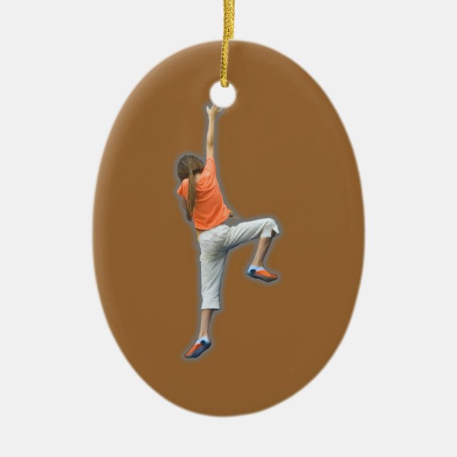 Sport Climbing Ceramic Tree Decoration (Front)
