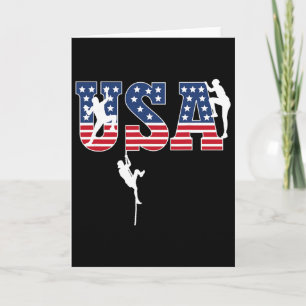 Sport Climbing Usa Flag Proud American Patriotic C Card