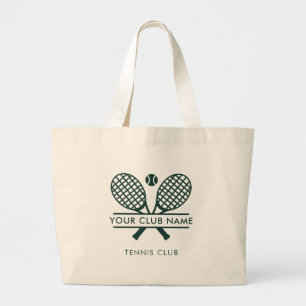 Sport Club Name Tennis Team Green Swag Large Tote Bag