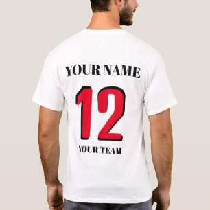 Sport customised Name number icon or flag T-Shirt
