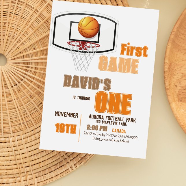 Sport First Game Boy 1st Birthday  Invitation (Creator Uploaded)