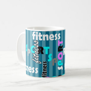 sport fitness bright text pattern for sportswear coffee mug