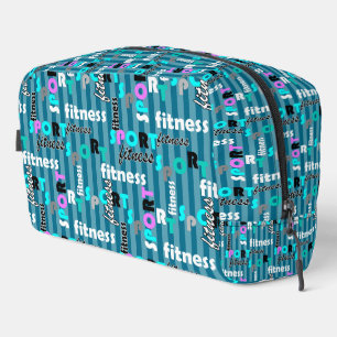 sport fitness bright text pattern for sportswear dopp kit