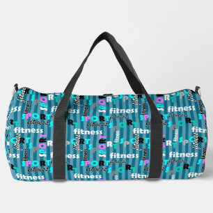 sport fitness bright text pattern for sportswear duffle bag