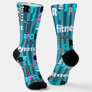 sport fitness bright text pattern for sportswear socks