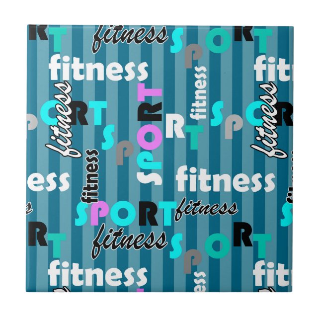 sport fitness bright text pattern for sportswear tile (Front)