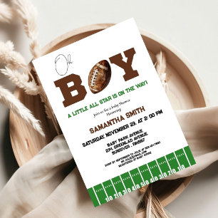 Sport Football Boy Baby Shower Party Invitation