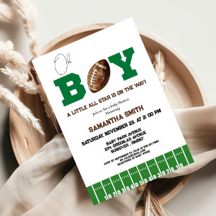 Sport Football  Boy Baby Shower Party Invitation